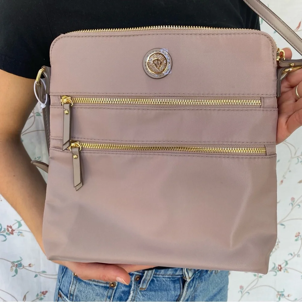 Anne Klein Pink and Gold Crossbody Bag with Adjustable Strap - Picture 2 of 8